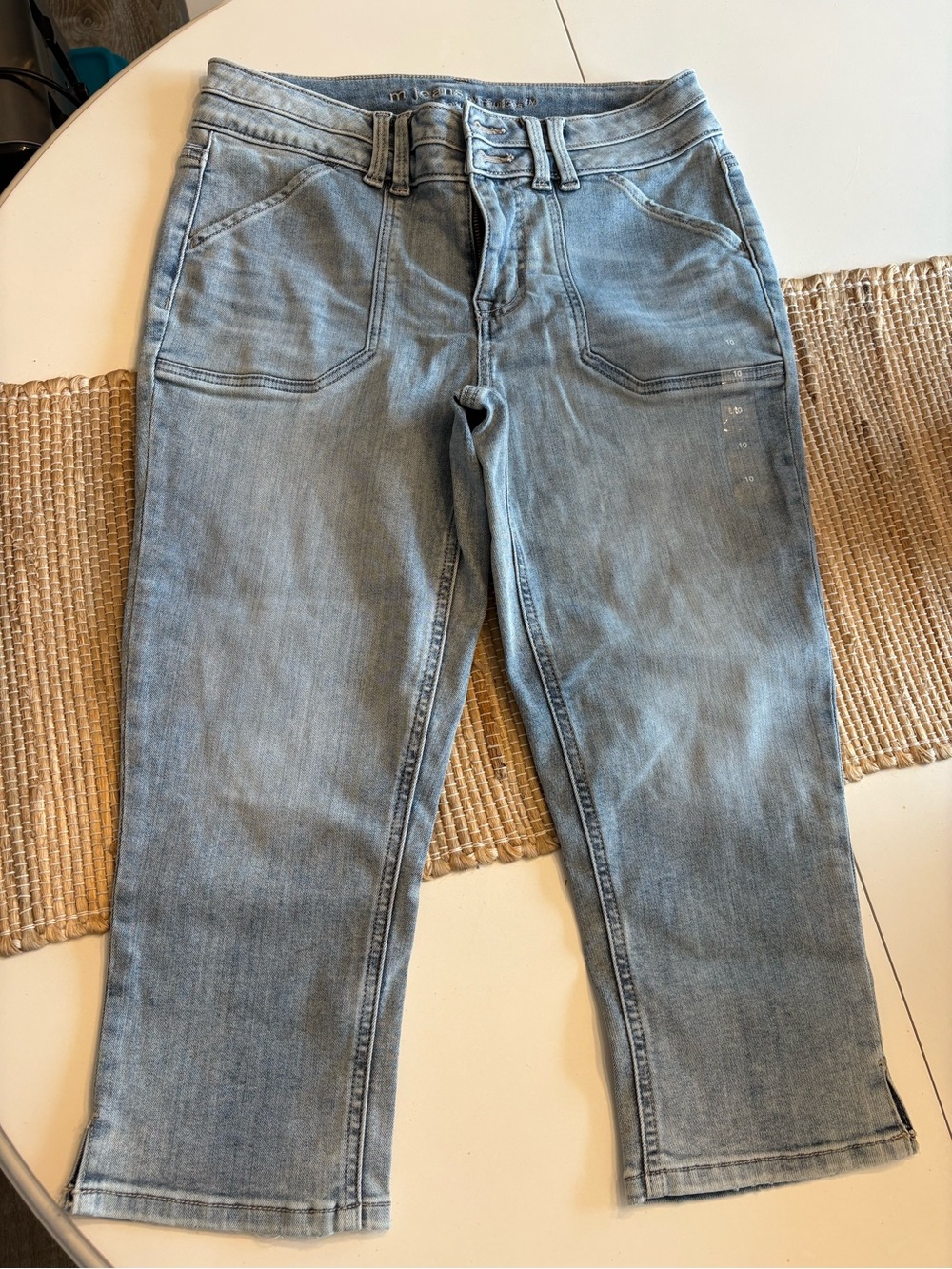 Women’s  Light Blue Denim Capris - Casual Straight Fit